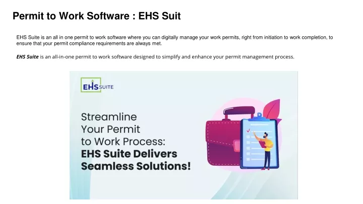 permit to work software ehs suit