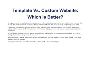 template vs custom website which is better