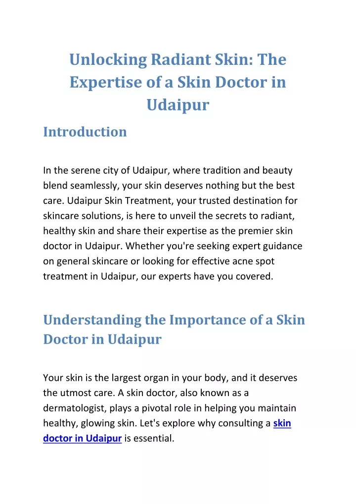 unlocking radiant skin the expertise of a skin