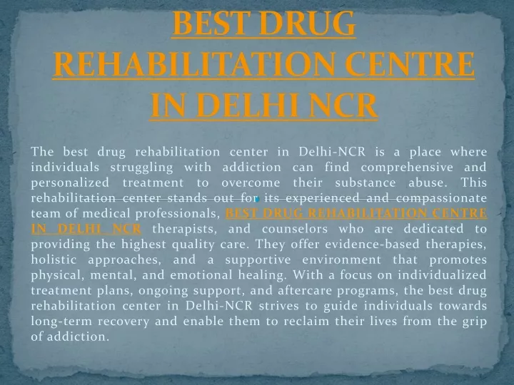 best drug rehabilitation centre in delhi ncr