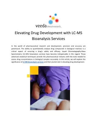 elevating drug development with lc ms bioanalysis