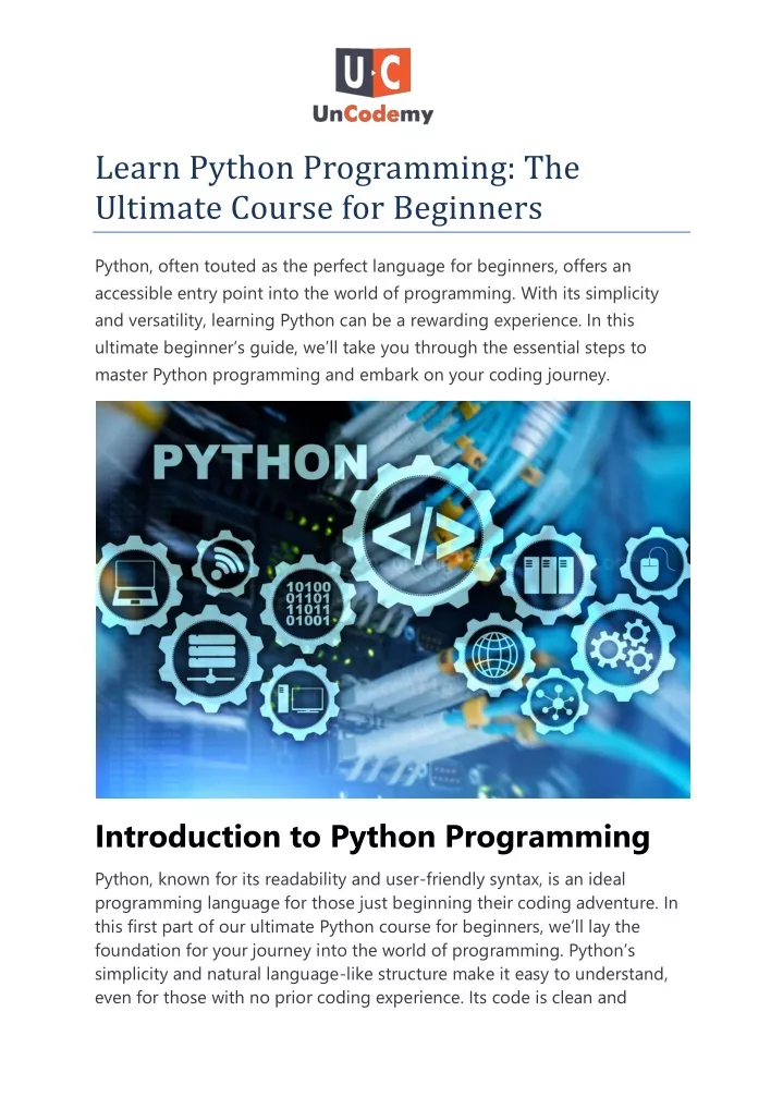 learn python programming the ultimate course