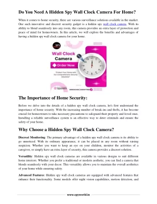 Do You Need A Hidden Spy Wall Clock Camera For Home