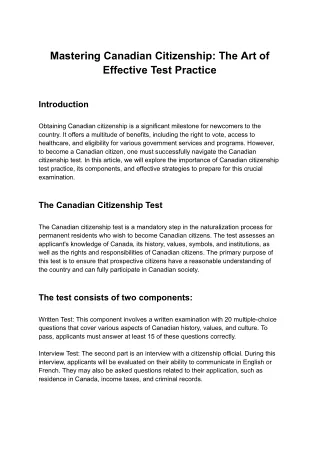 canadian citizenship test practice