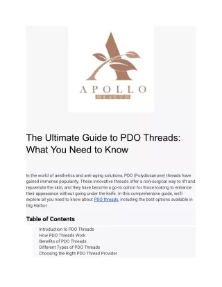 The Ultimate Guide to PDO Threads_ What You Need to Know