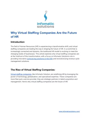 Why Virtual Staffing Companies Are the Future of HR