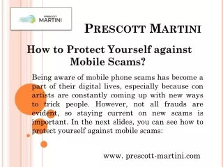 Fraud telephone calls - Prescott Martini