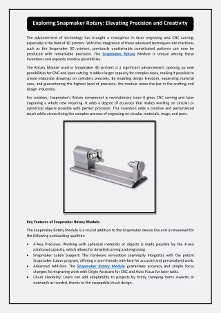 exploring snapmaker rotary elevating precision