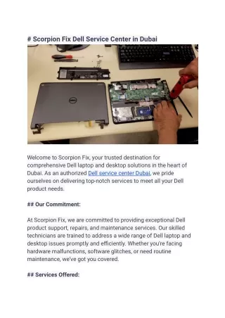 scorpion fix dell service center in dubai