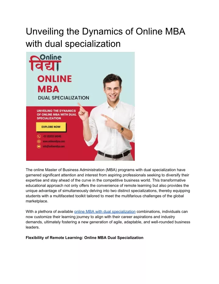 unveiling the dynamics of online mba with dual