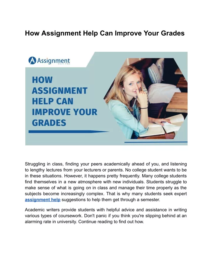 how assignment help can improve your grades