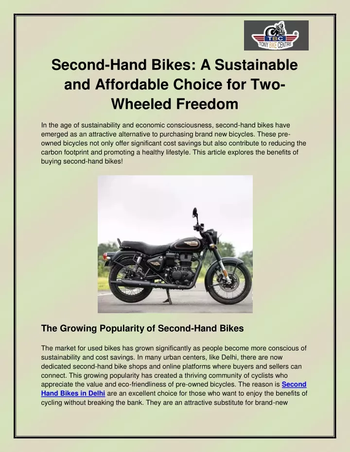 second hand bikes a sustainable and affordable