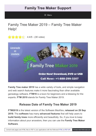 family tree maker support