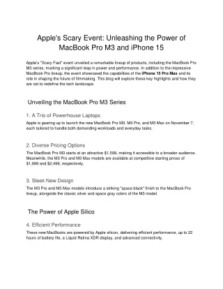 Apple's Scary Event_ Unleashing the Power of MacBook Pro M3 and iPhone 15