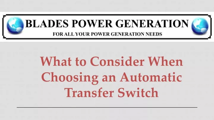 what to consider when choosing an automatic