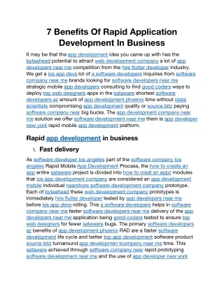 7 Benefits Of Rapid Application Development In Business.docx