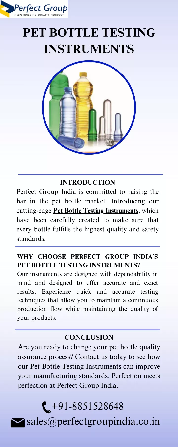 pet bottle testing instruments