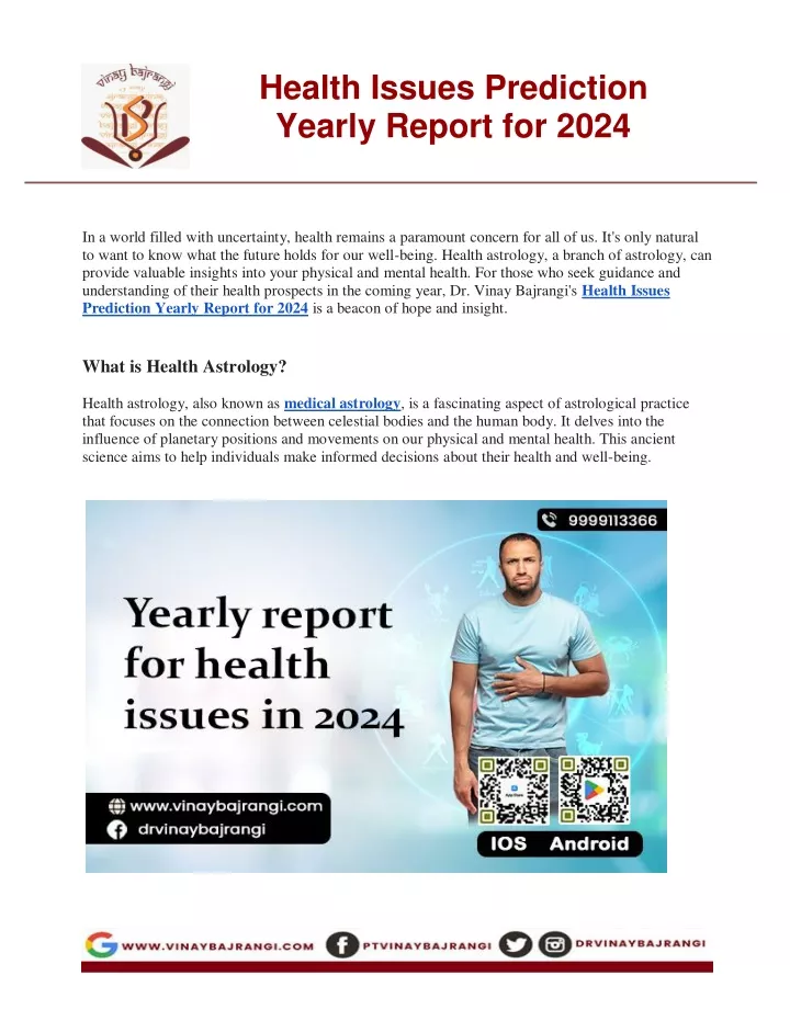 health issues prediction yearly report for 2024