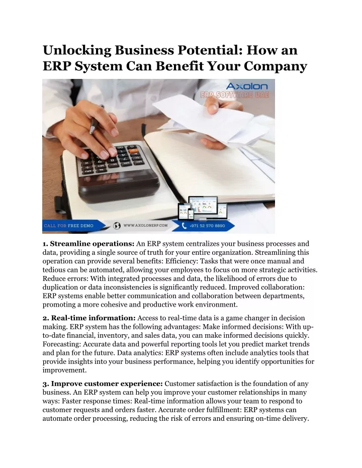 unlocking business potential how an erp system