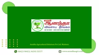 Anandha Agricultural Solutions Successful Crop Cultivation Strategies Tailored to Diverse Conditions