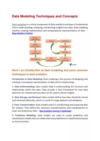 data modeling techniques and concepts
