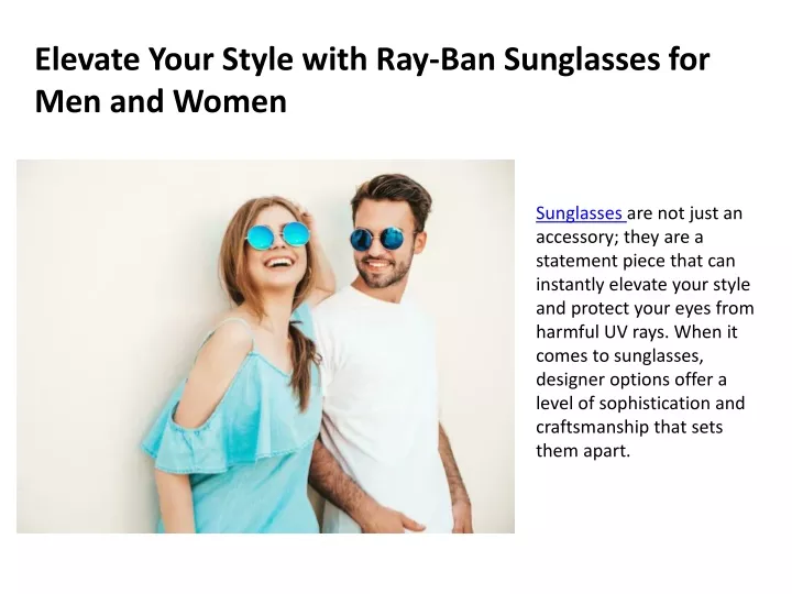 elevate your style with ray ban sunglasses