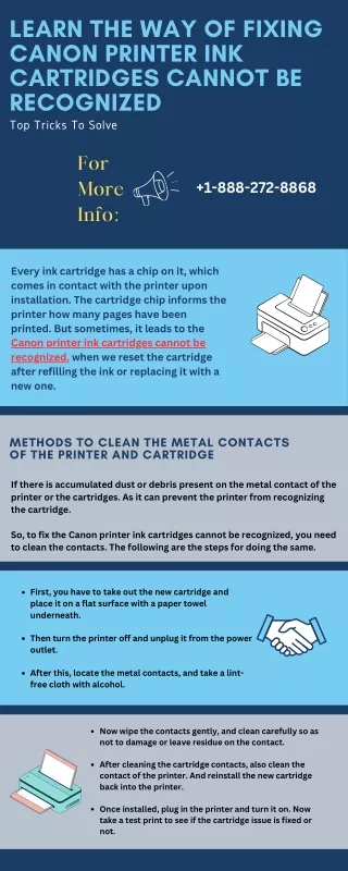 Learn The Way of Fixing Canon Printer Ink Cartridges Cannot be Recognized