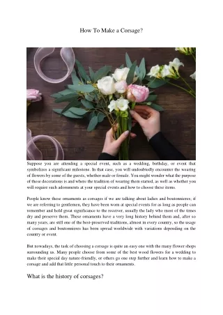 how to make a corsage