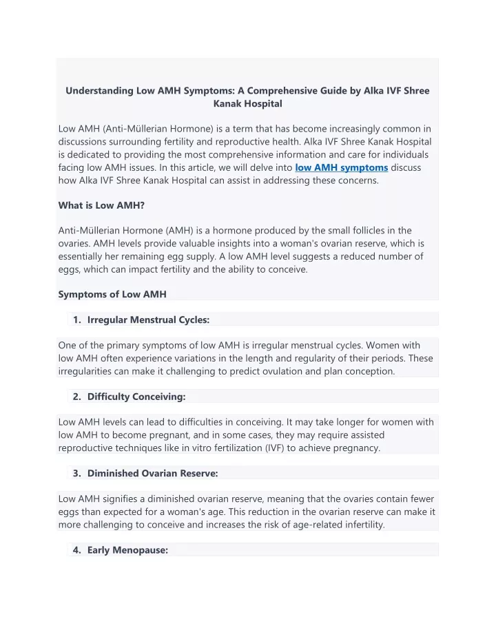 understanding low amh symptoms a comprehensive