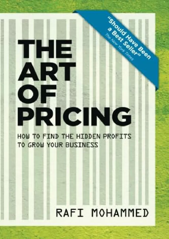 pdf download the art of pricing new edition