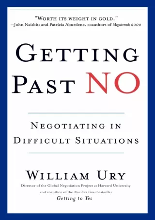 PDF/READ/DOWNLOAD  Getting Past No: Negotiating in Difficult Situations
