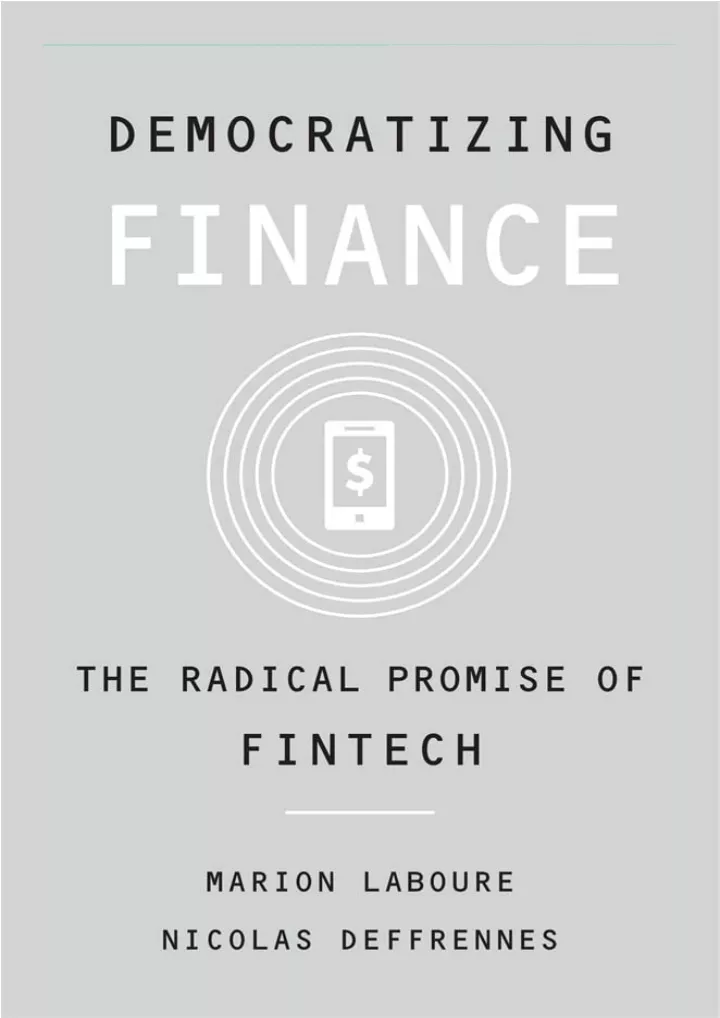 pdf read online democratizing finance the radical