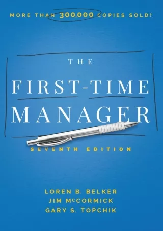 get [PDF] Download The First-Time Manager