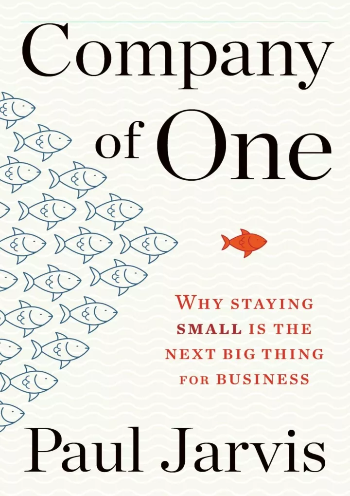 read pdf company of one why staying small