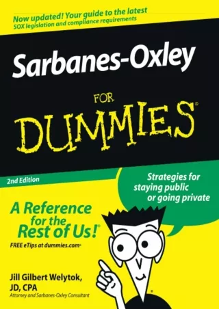 [PDF READ ONLINE]  Sarbanes-Oxley For Dummies Second Edition