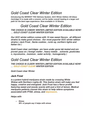 Gold Coast Clear Winter Edition