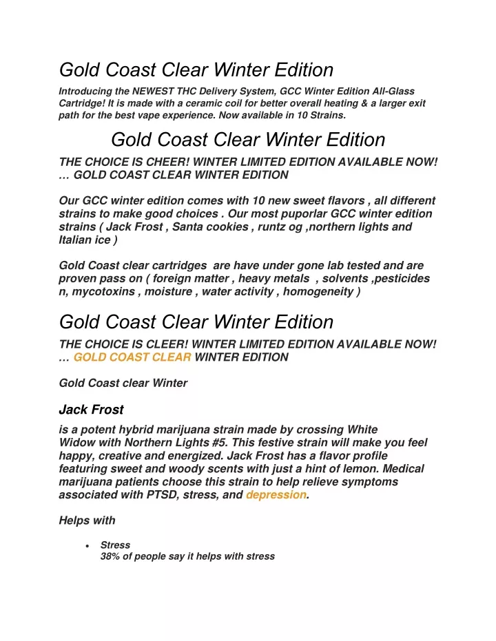 gold coast clear winter edition introducing