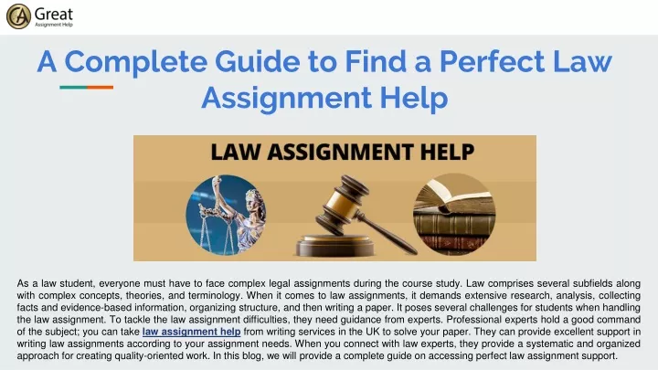 a complete guide to find a perfect law assignment help