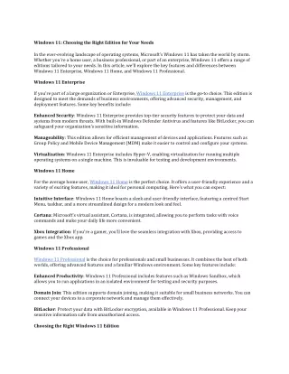 windows 11 choosing the right edition for your