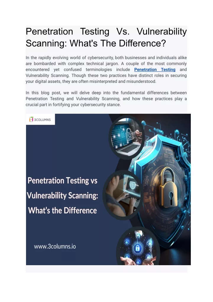 penetration testing vs vulnerability scanning