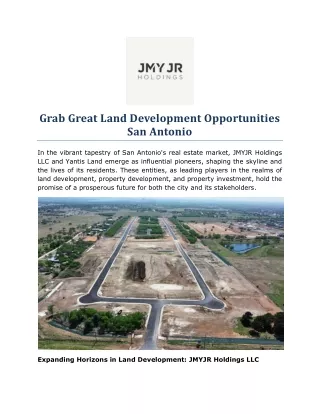 Grab Great Land Development Opportunities San Antonio
