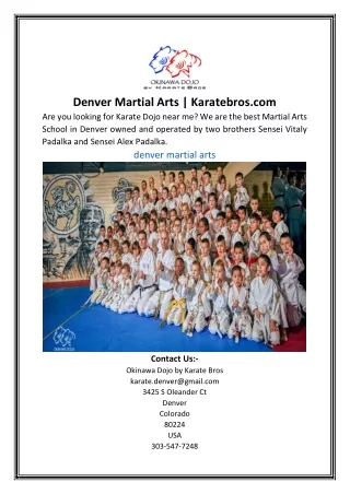 Denver Martial Arts | Karatebros.com