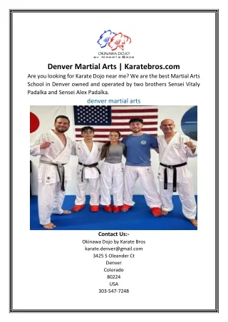 Denver Martial Arts | Karatebros.com