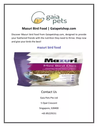 Mazuri Bird Food | Gaiapetshop.com
