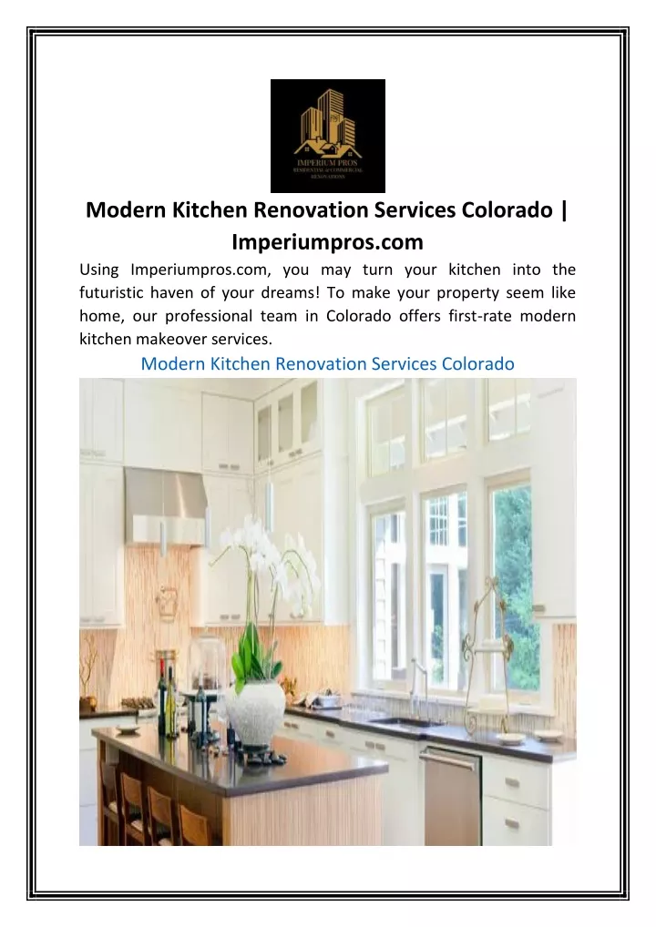 modern kitchen renovation services colorado