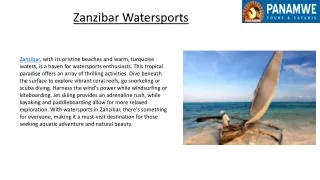 Zanzibar watersports