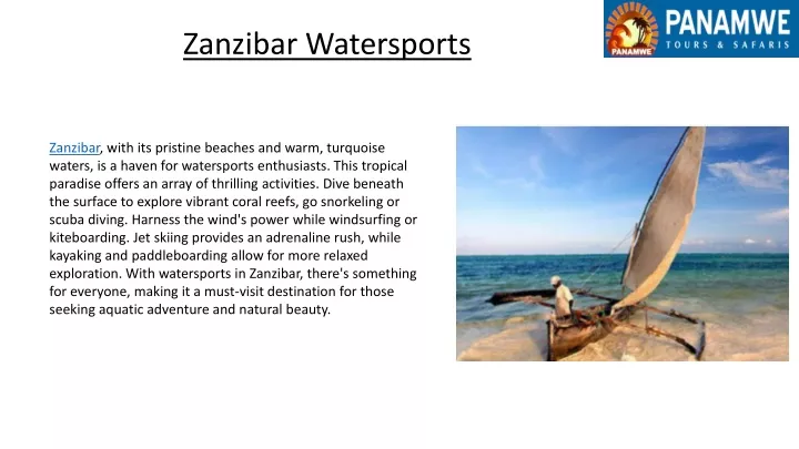 zanzibar watersports