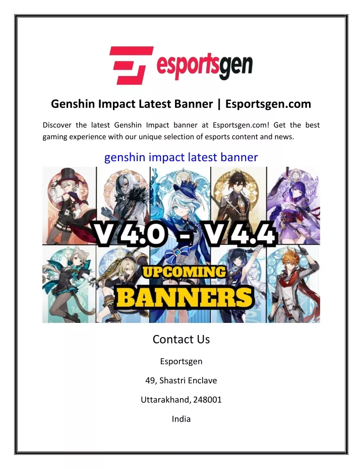 genshin impact latest banner esportsgen com