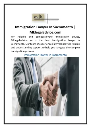 Immigration Lawyer In Sacramento | Mklegaladvice.com