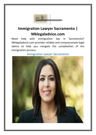 Immigration Lawyer Sacramento | Mklegaladvice.com